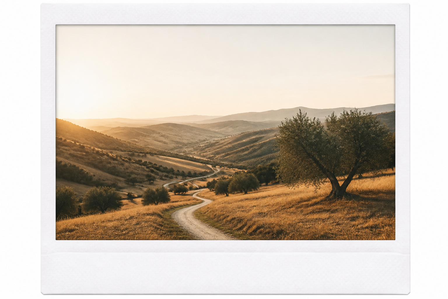 Sunlit valley landscape